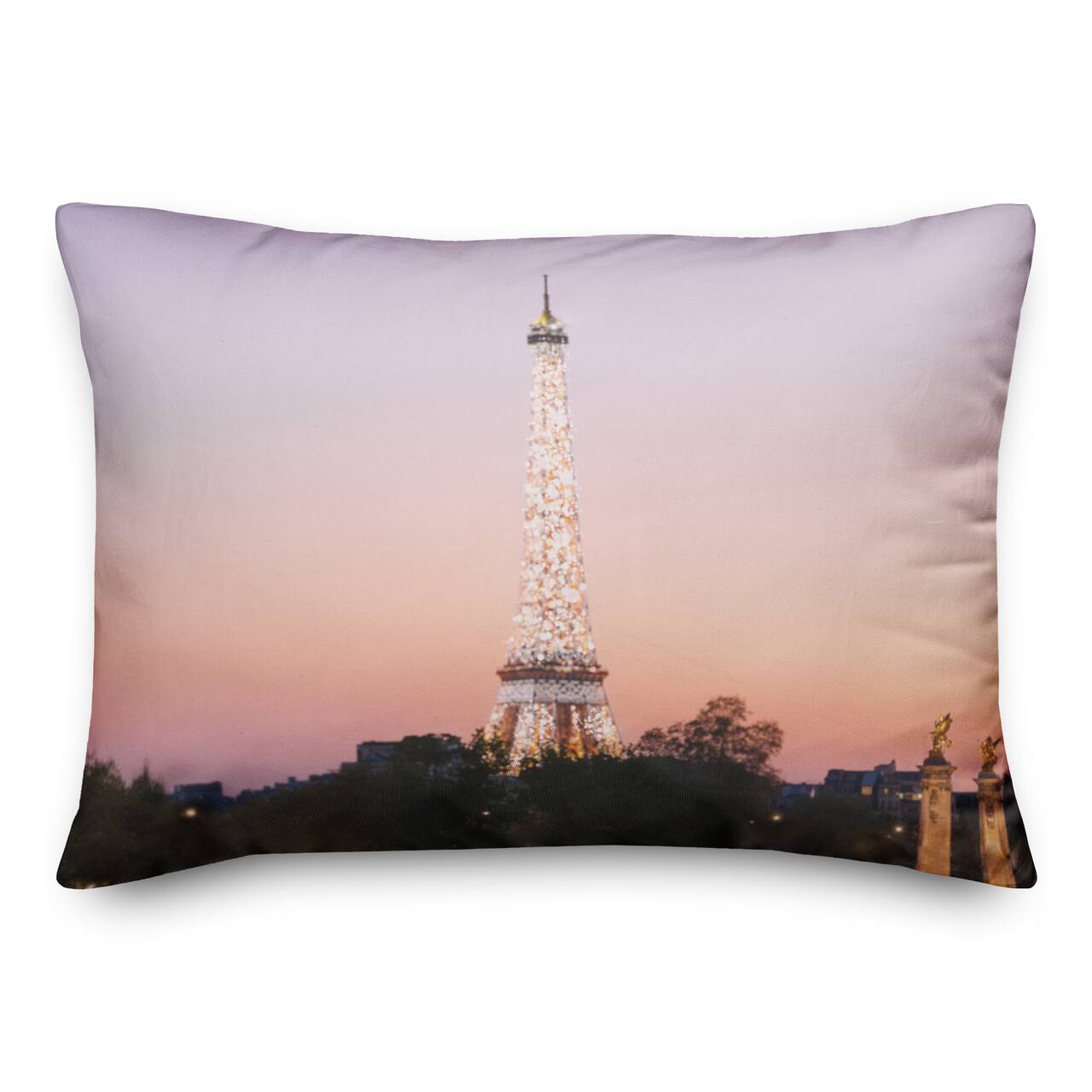 Eiffel Tower Twinkle 14" x 20" Throw Pillow